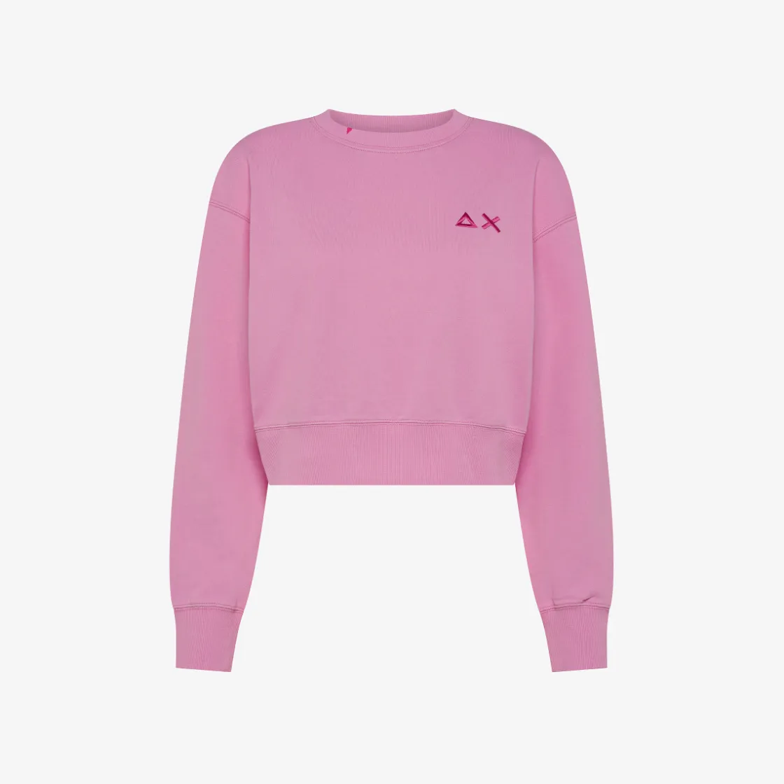 Online Felpa cropped in cotone geranio Donna Felpe
