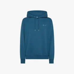 Discount Felpa hoodie avio scuro con logo ricamato Uomo Felpe