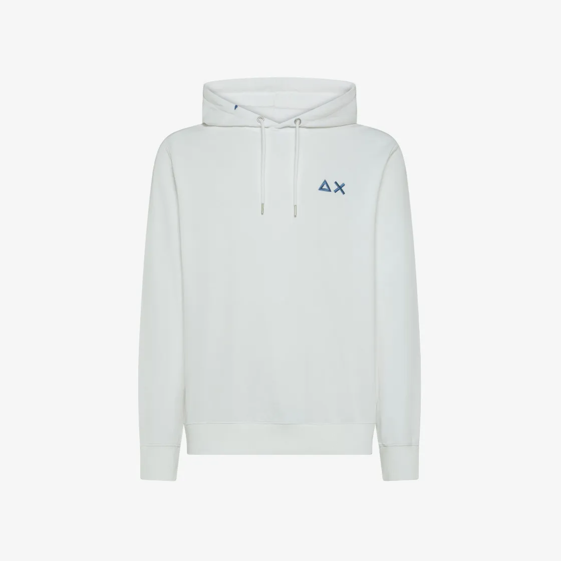 Clearance Felpa hoodie bianca panna con logo ricamato Uomo Felpe
