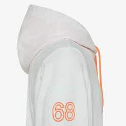 Outlet Felpa hoodie bianca panna con logo fluo Uomo Felpe