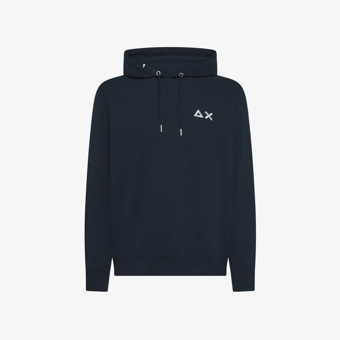 New Felpa hoodie blu navy con logo ricamato Uomo Felpe