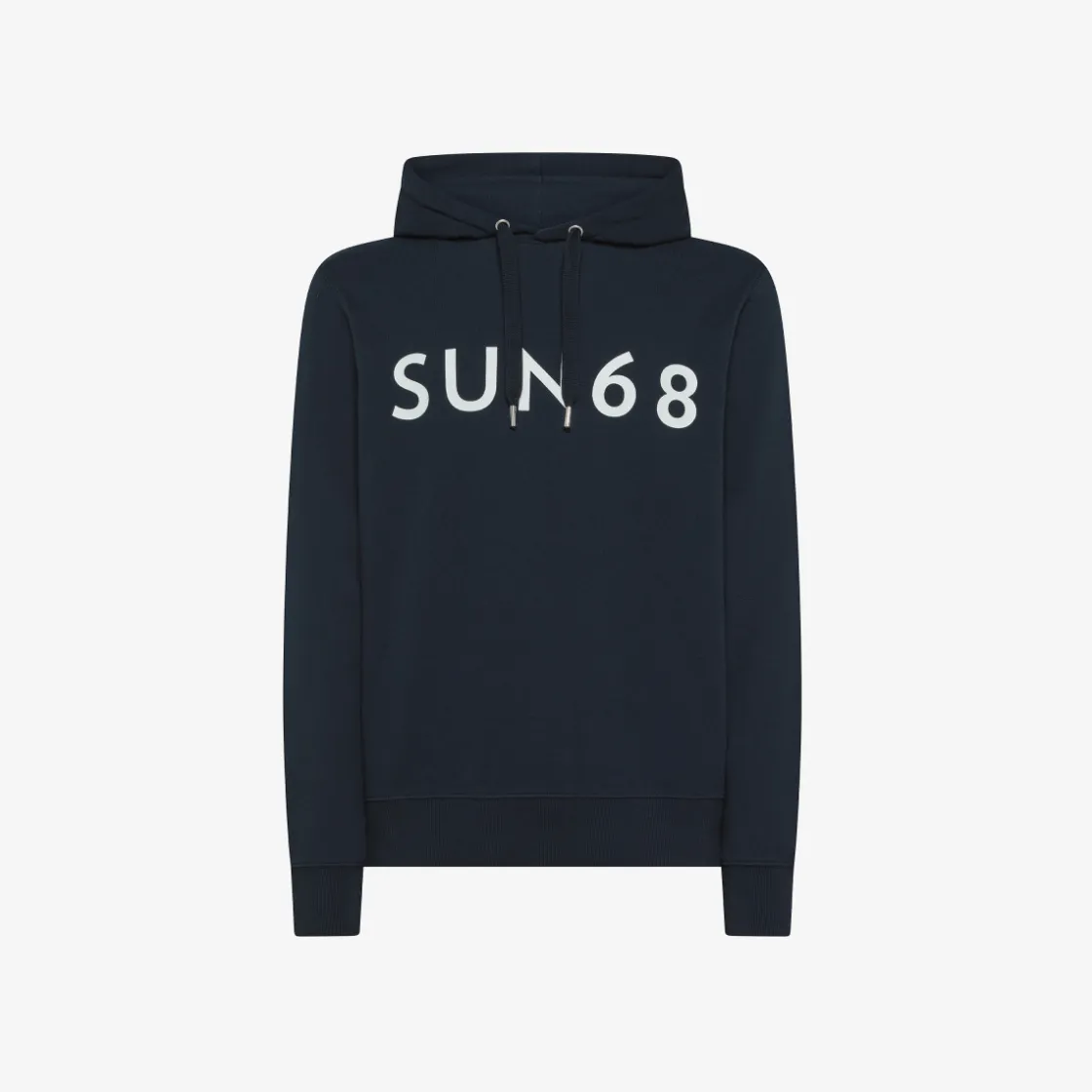 Fashion Felpa hoodie blu navy con maxi logo Uomo Felpe