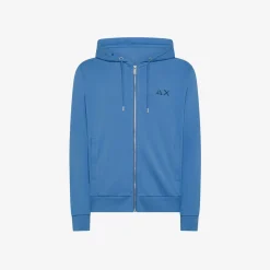 Online Felpa hoodie in cotone avio Uomo Felpe