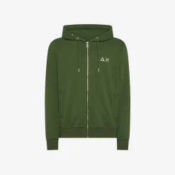 New Felpa hoodie in cotone verde scuro Uomo Felpe