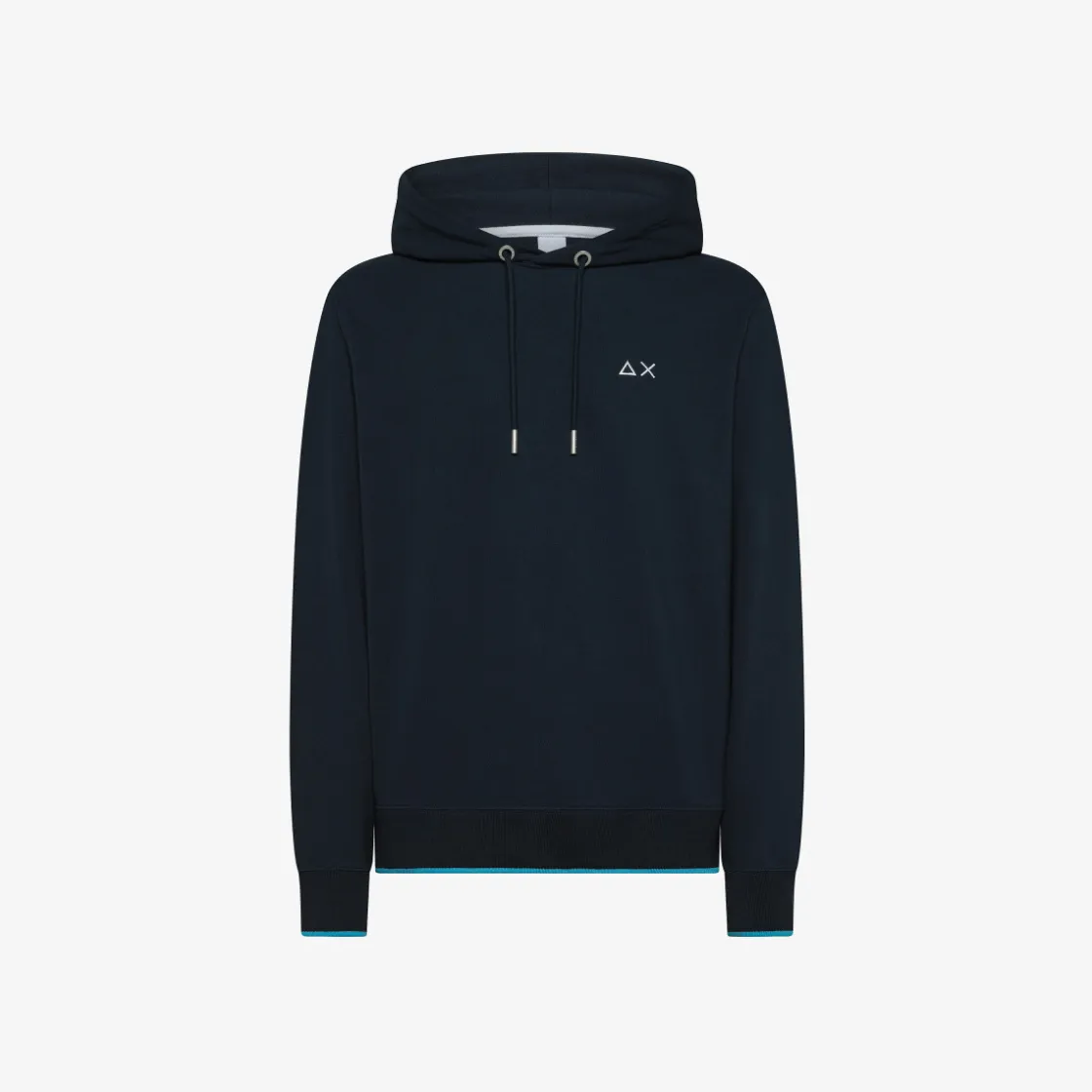 New Felpa hoodie in piquet blu navy Uomo Felpe