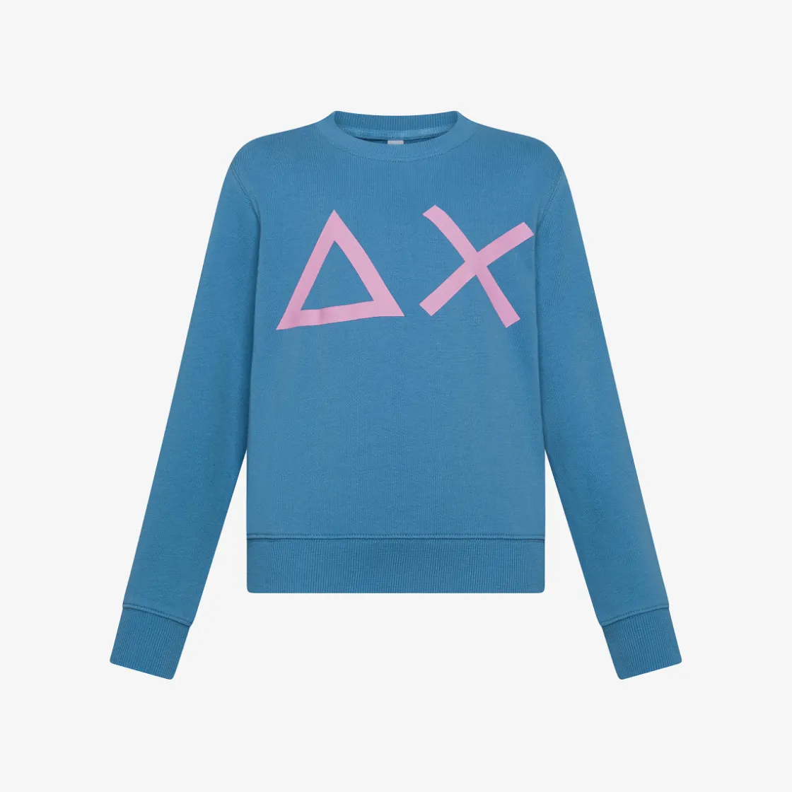 Online Felpa in cotone avio con maxi logo Bambino Felpe