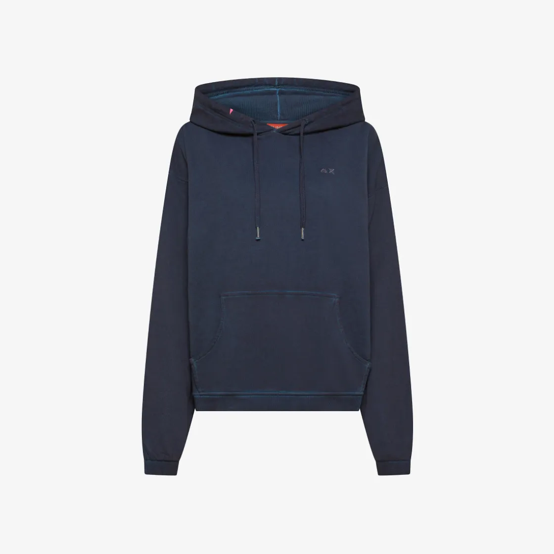 Outlet Felpa in cotone blu navy con cappuccio Donna Felpe|Beachwear Donna