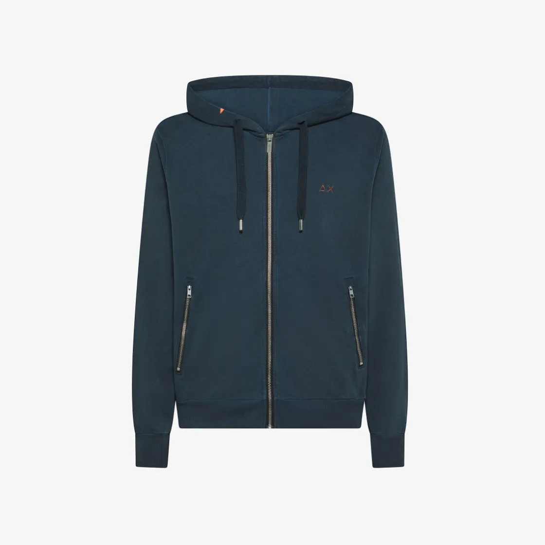 Best Felpa in cotone blu navy con cappuccio e zip Uomo Beachwear Uomo