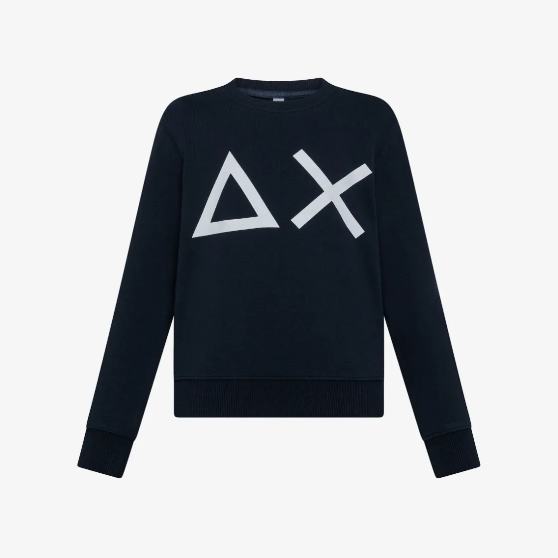 Discount Felpa in cotone blu navy con maxi logo Bambino Felpe