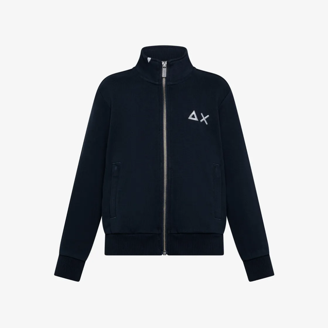 Sale Felpa in cotone con zip blu navy Bambino Felpe