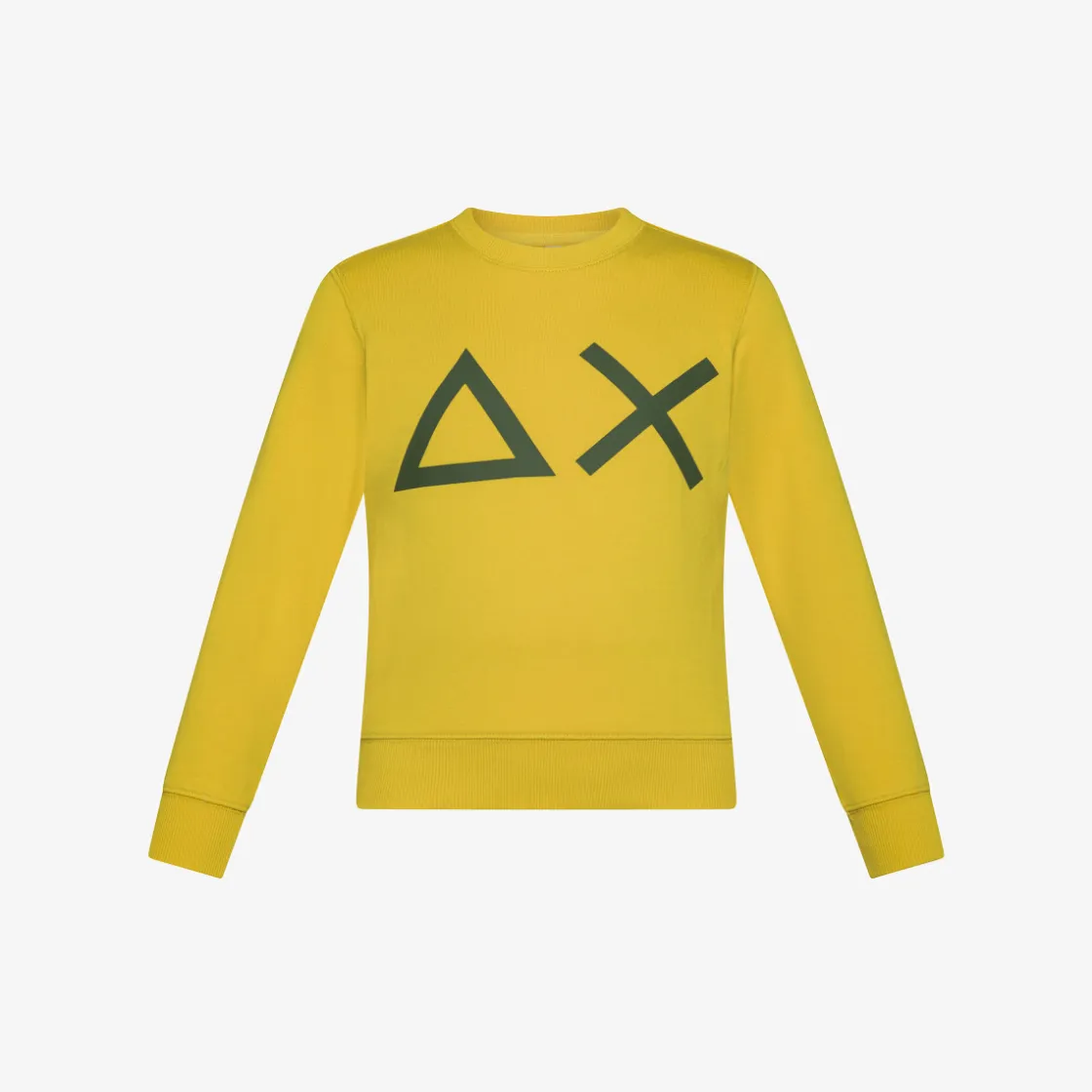 Clearance Felpa in cotone giallo con maxi logo Bambino Felpe