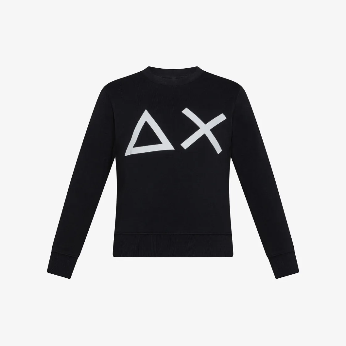Clearance Felpa in cotone nero con maxi logo Bambino Felpe