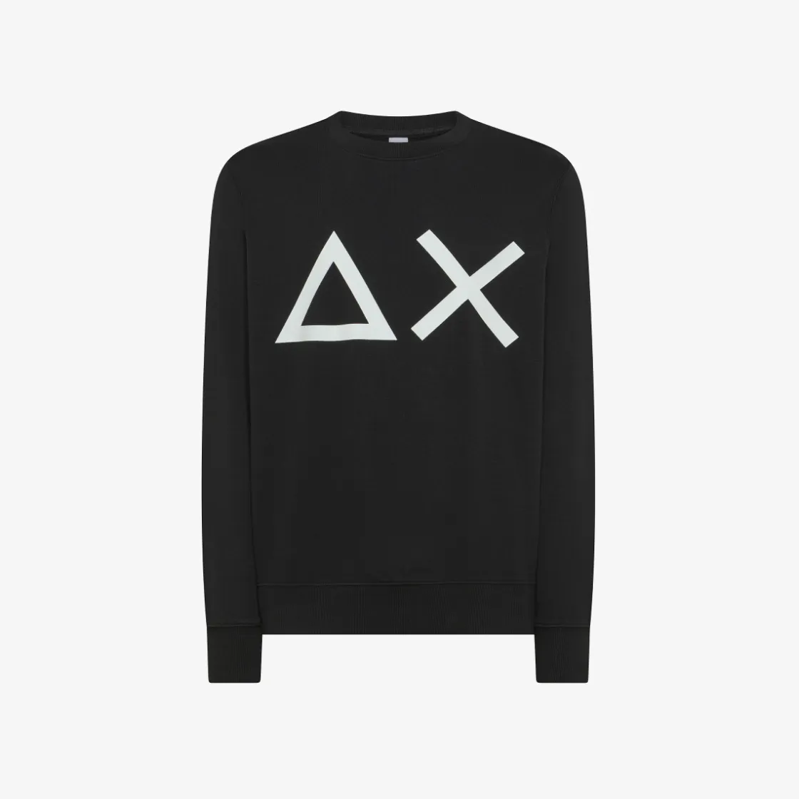 Online Felpa in cotone nero con maxi logo Uomo Felpe