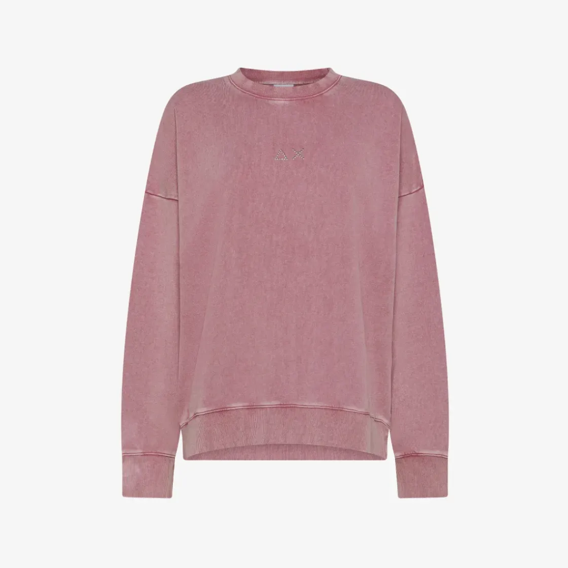 Clearance Felpa in cotone rosa scuro con trattamento marble Donna Felpe