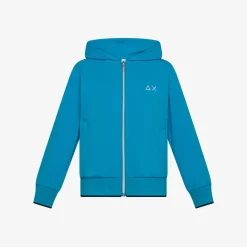 Fashion Felpa ottanio chiaro con cappuccio e zip Bambino Felpe
