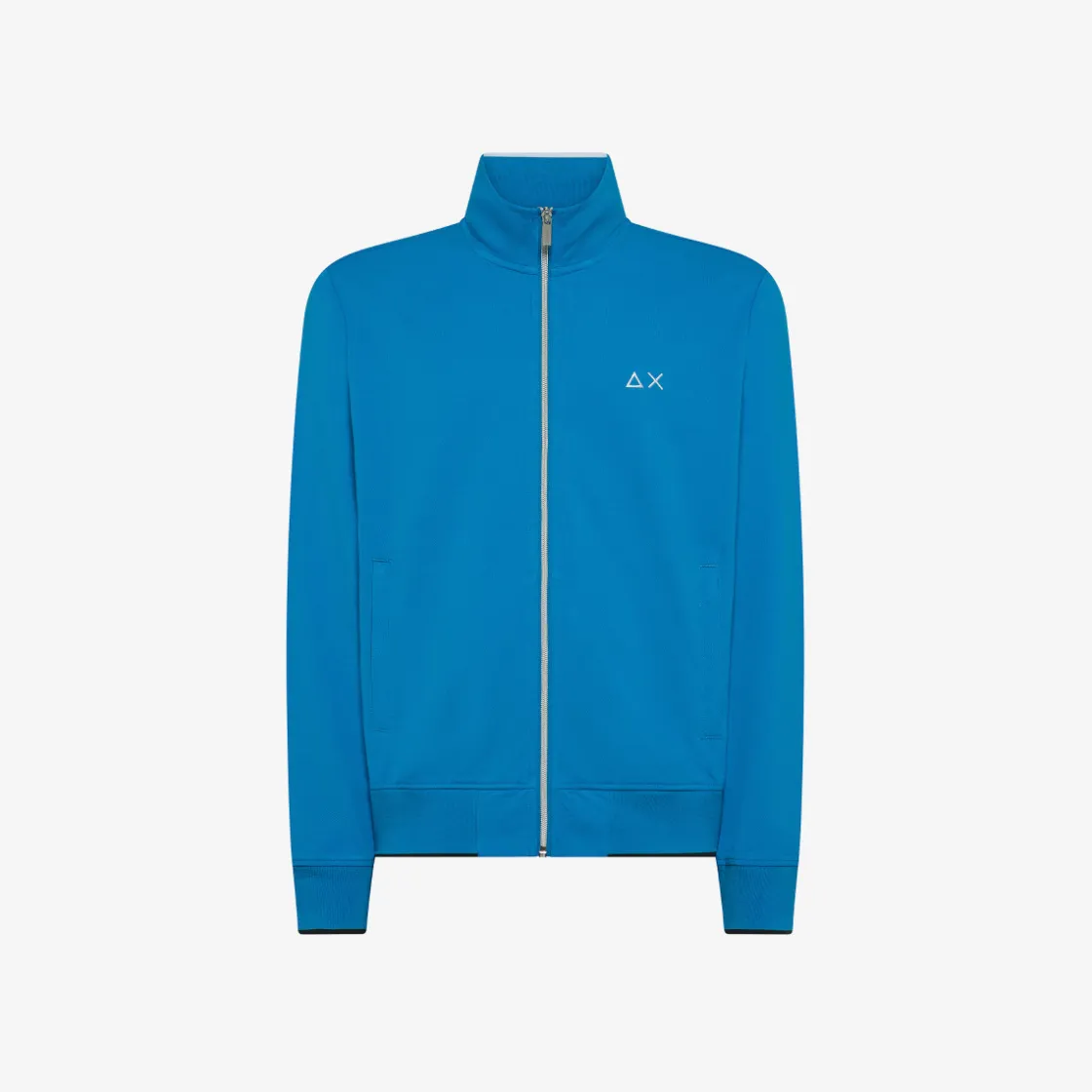 Hot Felpa ottanio chiaro in piquet con zip Uomo Felpe
