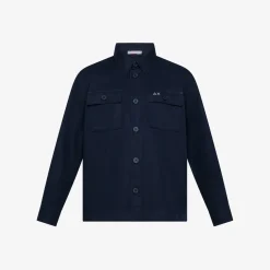 Fashion Giacca overshirt in cotone blu navy Bambino Camicie