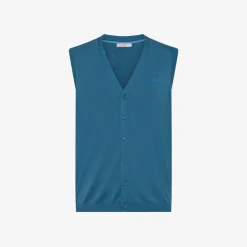 Hot Gilet in cotone avio scuro Uomo Maglie
