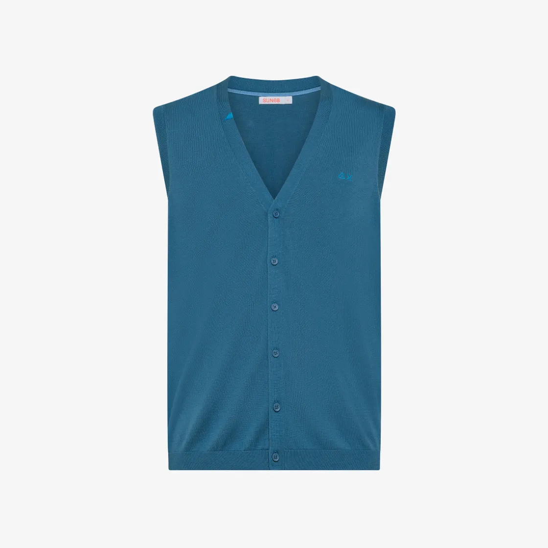 Hot Gilet in cotone avio scuro Uomo Maglie