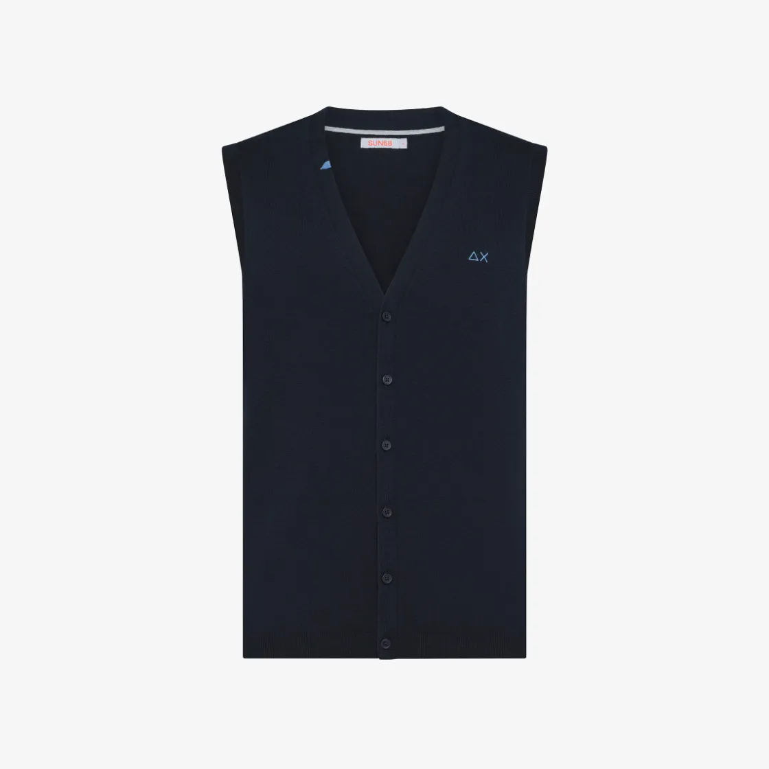 Sale Gilet in cotone blu navy Uomo Maglie