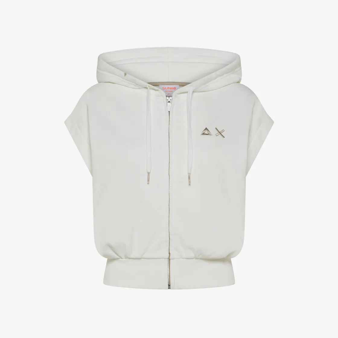 Sale Gilet in felpa bianco panna con cappuccio Donna Felpe