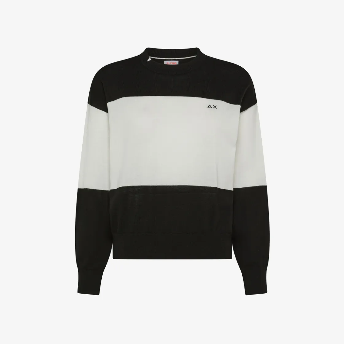 Clearance Maglia color block in cotone bianco panna e nero Donna Maglie