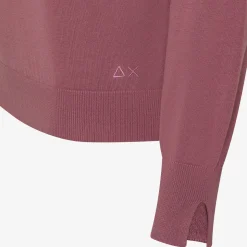 Outlet Maglia con scollo a V in cotone rosa scuro Donna Maglie