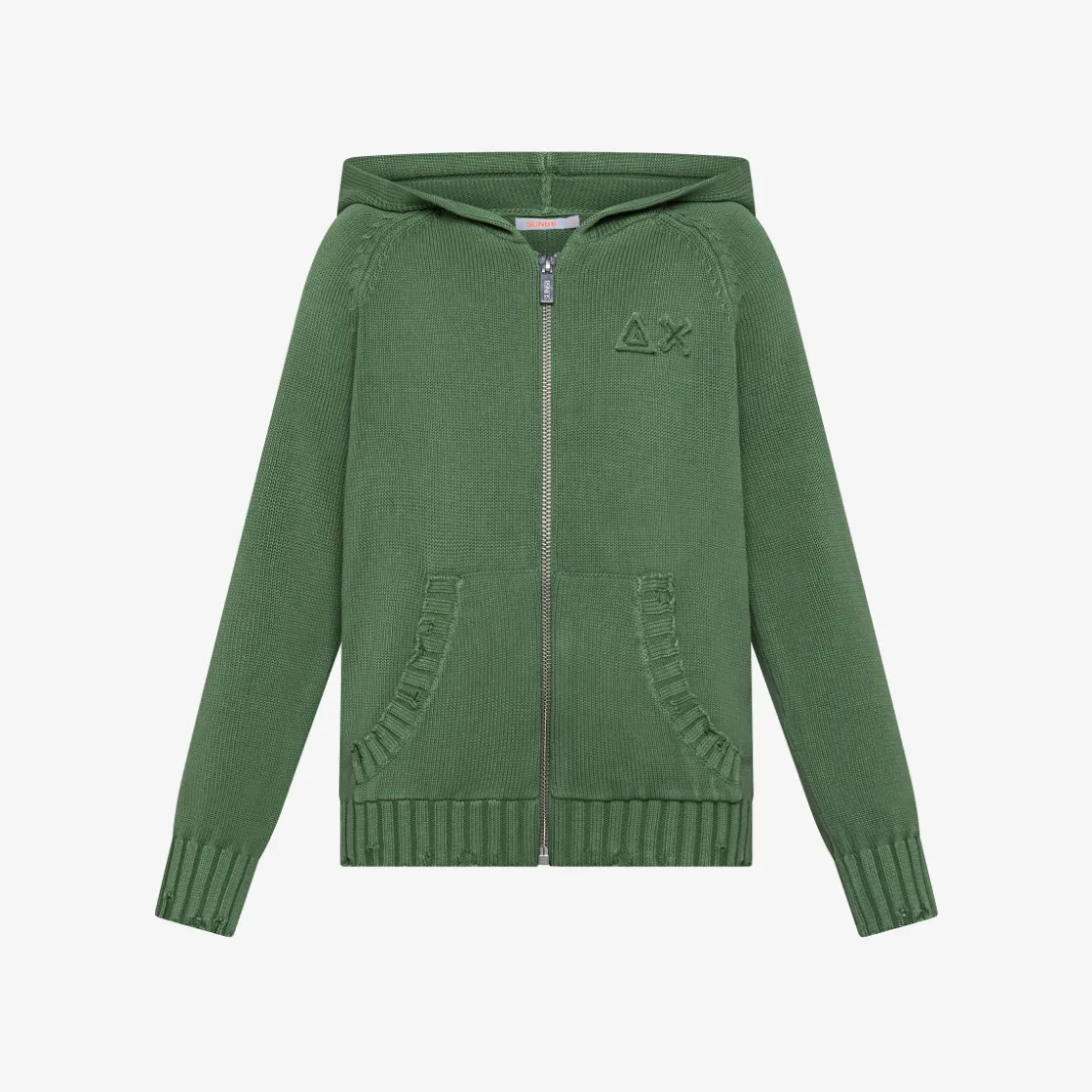 Online Maglia hoodie in cotone verde salvia Bambino Maglie
