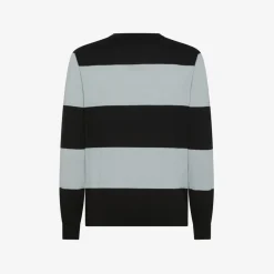 Discount Maglia in cotone a righe nero e grigio chiaro Uomo Maglie