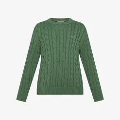 Outlet Maglione in cotone a trecce verde salvia Bambino Maglie