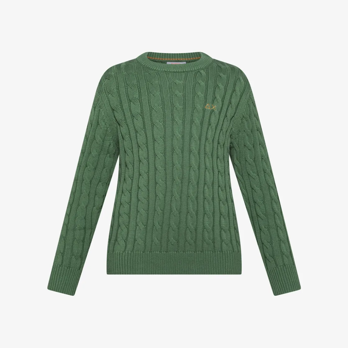 Outlet Maglione in cotone a trecce verde salvia Bambino Maglie