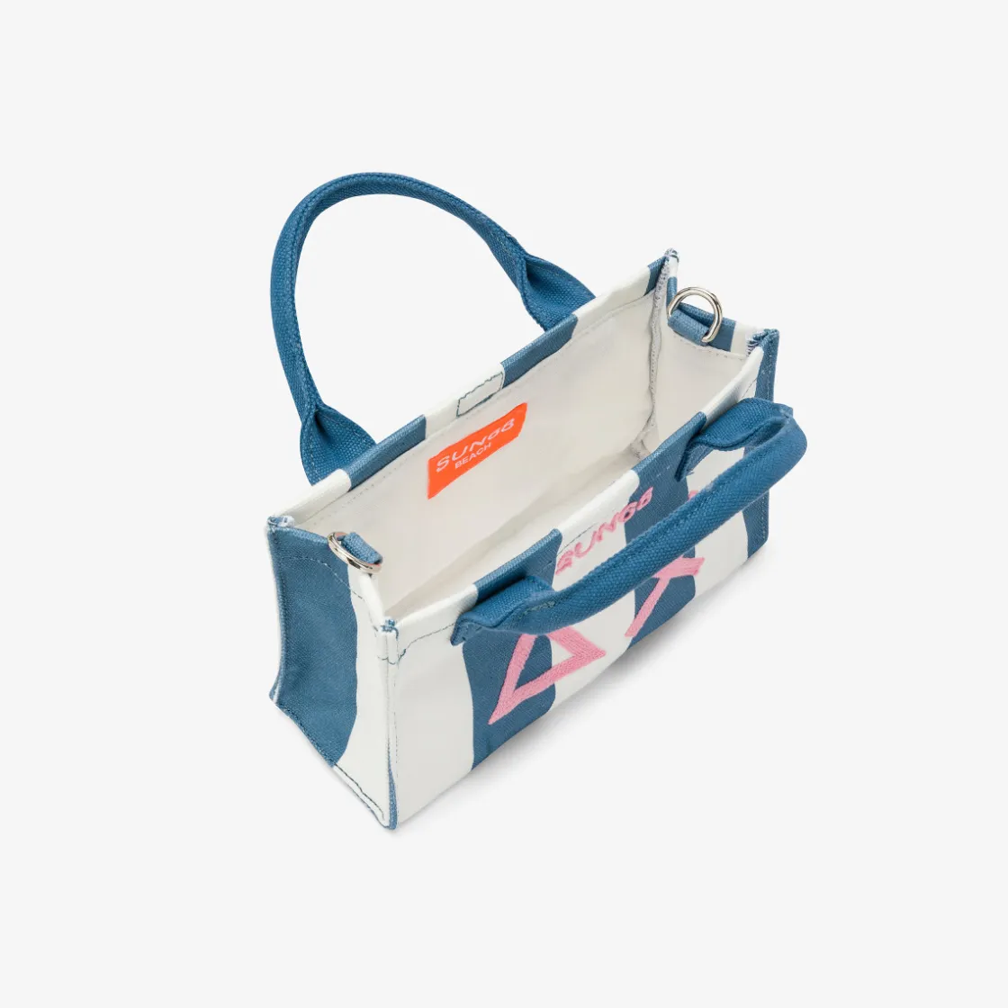 Hot Mini bag in cotone a pois avio scuro e bianchi Donna Borse|Accessori Donna