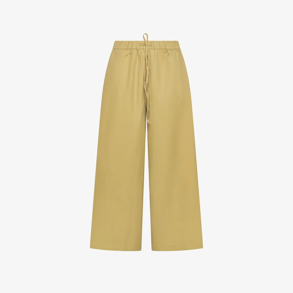 Discount Pantaloni in cotone beige con coulisse Donna Pantaloni