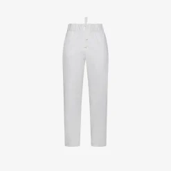 Clearance Pantaloni in cotone bianco panna Donna Pantaloni