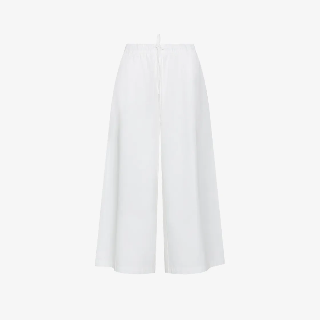 Clearance Pantaloni in cotone bianco panna con coulisse Donna Pantaloni