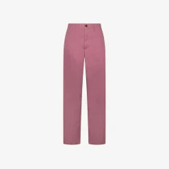 Outlet Pantaloni in cotone rosa scuro Donna Pantaloni