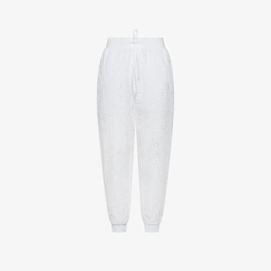 Clearance Pantaloni in cotone Sangallo bianco Donna Pantaloni|Beachwear Donna