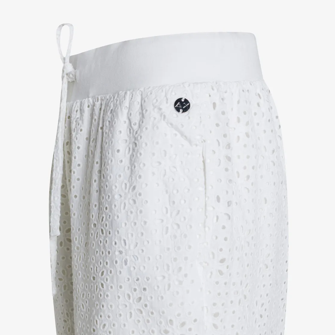 Clearance Pantaloni in cotone Sangallo bianco Donna Pantaloni|Beachwear Donna