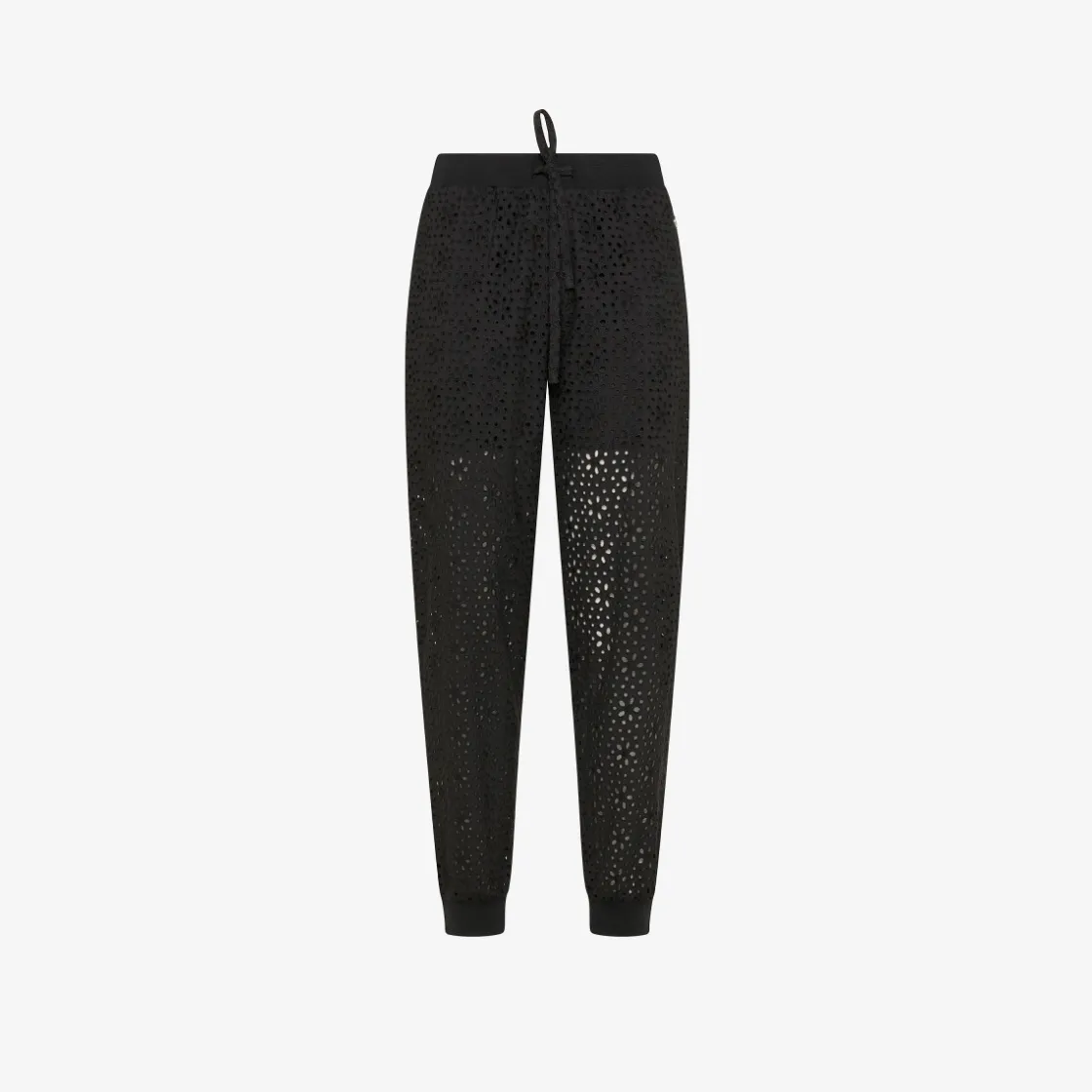 Fashion Pantaloni in cotone Sangallo nero Donna Pantaloni|Beachwear Donna