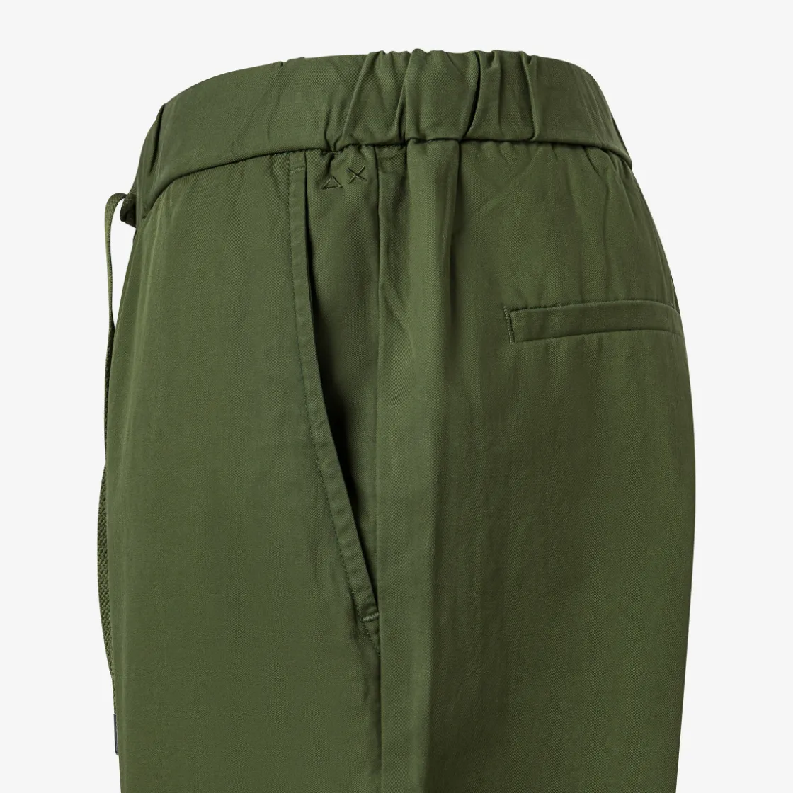 Outlet Pantaloni in cotone verde scuro Uomo Pantaloni