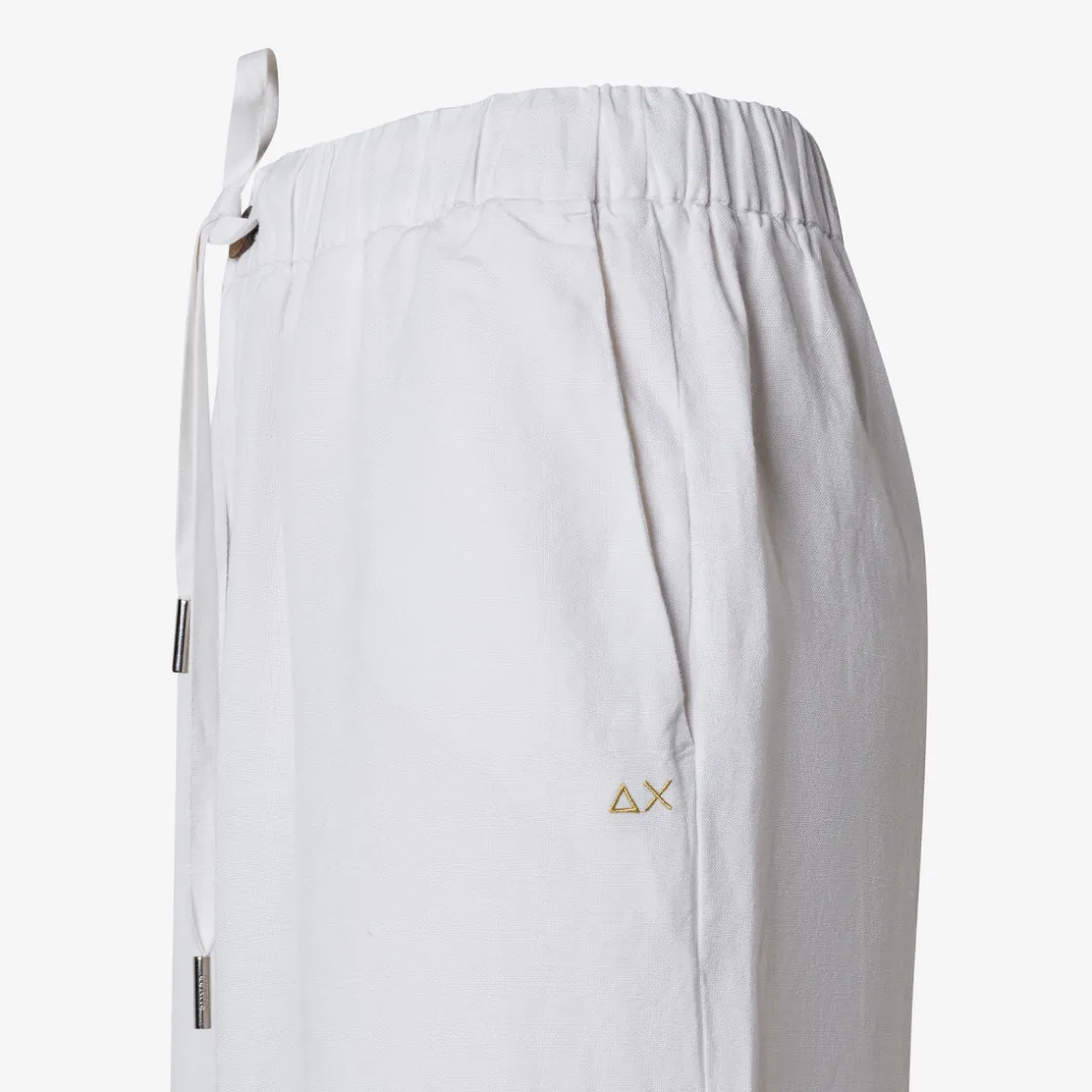 Fashion Pantaloni in lino bianco con coulisse Donna Pantaloni