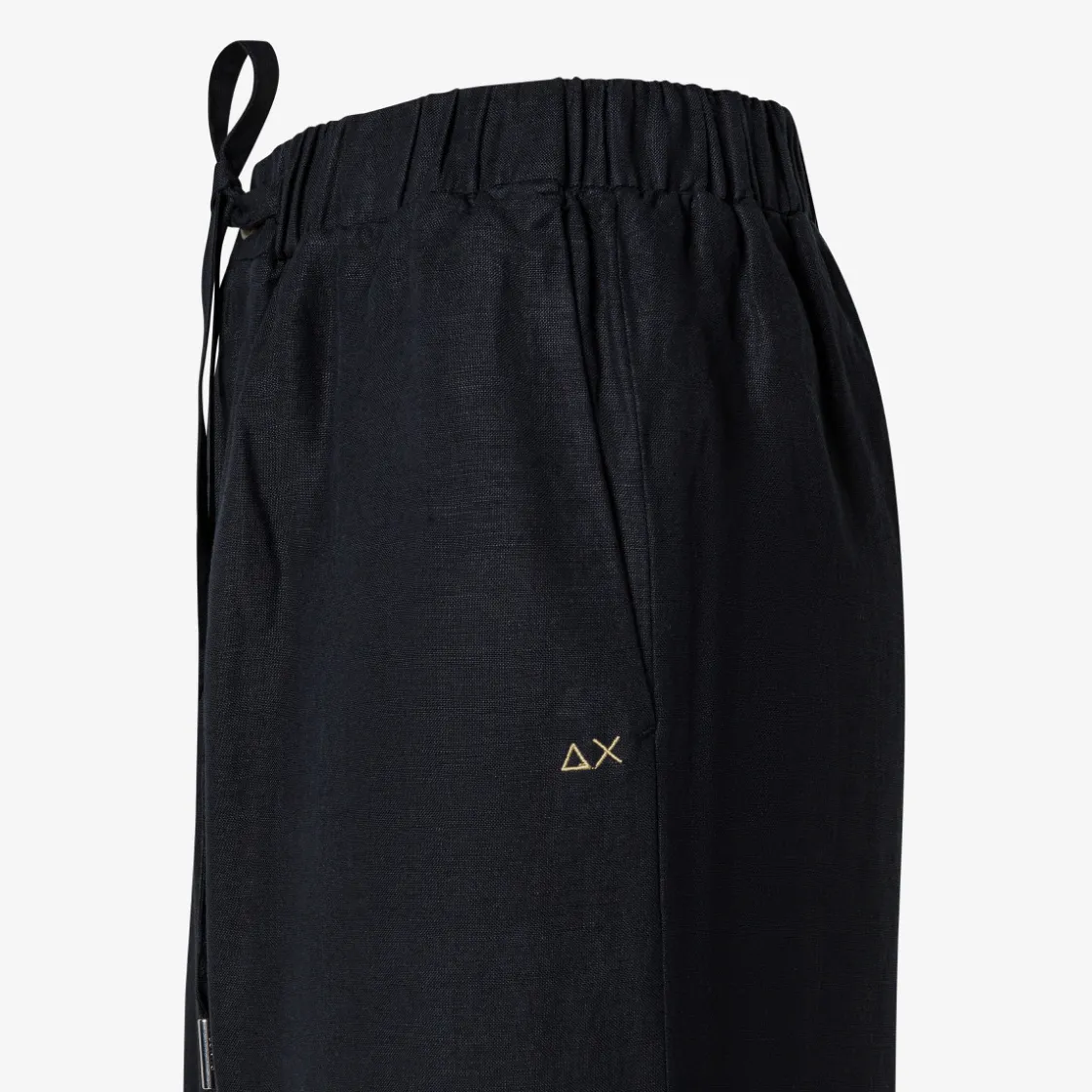 Best Pantaloni in lino nero con coulisse Donna Pantaloni
