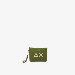 New Pochette in cotone verde scuro Donna Borse|Accessori