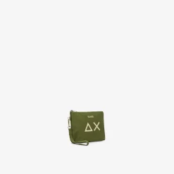 New Pochette in cotone verde scuro Donna Borse|Accessori