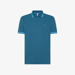 Outlet Polo avio scuro con maxi riga Uomo Polo