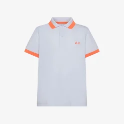 Sale Polo bianca con logo fluo Bambino Polo