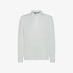 Sale Polo bianco panna a maniche lunghe Uomo Polo