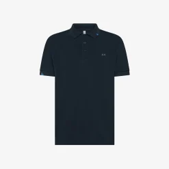 Discount Polo blu navy con dettagli destroyed Uomo Polo