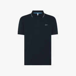 Fashion Polo blu navy con riga a contrasto Uomo Polo