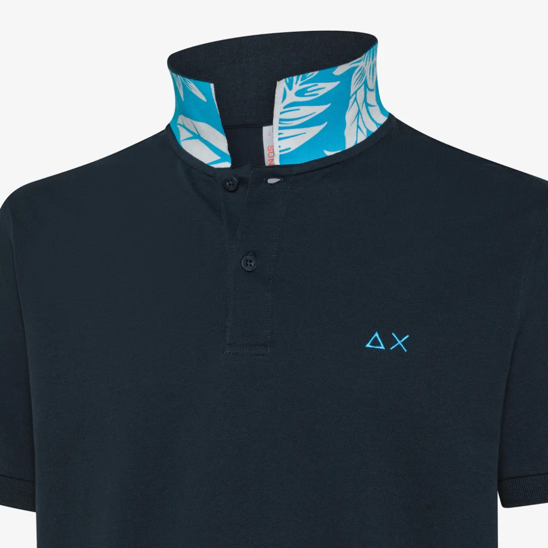 Hot Polo blu navy con stampa floreale Uomo Polo